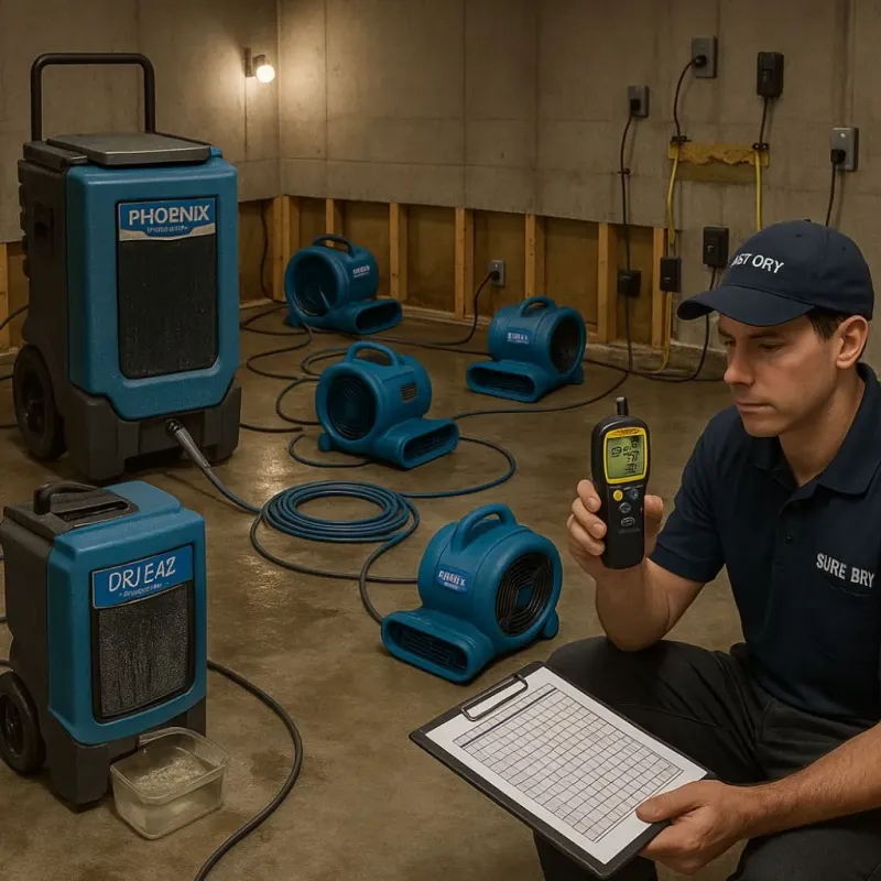 Structural Drying and Dehumidification process in Waterford, NY